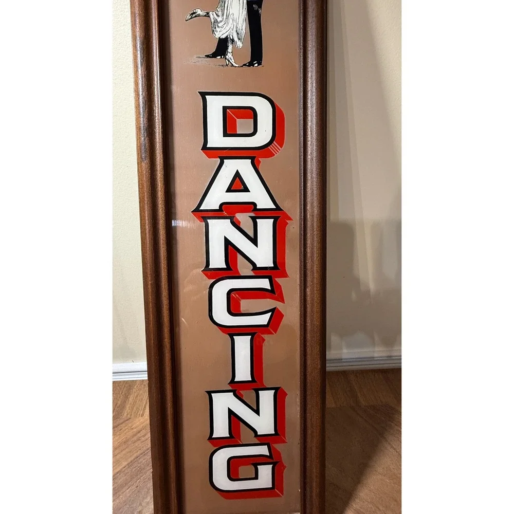 Vintage Dancing 50 Beautiful Girls Mirror Sign Framed Carnival Wall Art 25.5x7.5